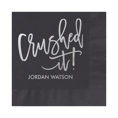 Crushed It Grad Cocktail Napkin | Graduation Beverage Napkin