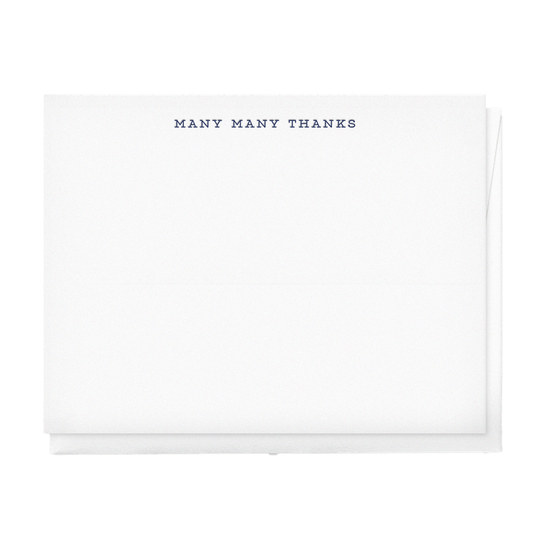 Image of a Box-of-elegant-letterpress-stationery-thank-you-many-many-thanks