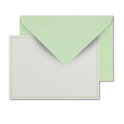 Luxurious, French Bordered Everyday Correspondence Set | Pistachio Flat Notes
