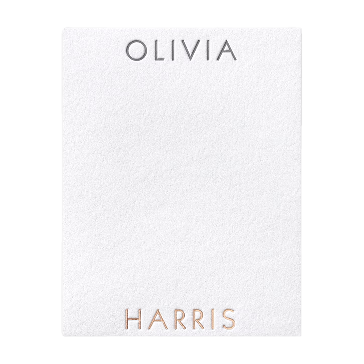Notable Name Letterpress &amp; Foil Flat Note Card