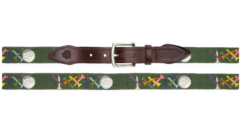 Golf Tees Needlepoint Belt | Size 32