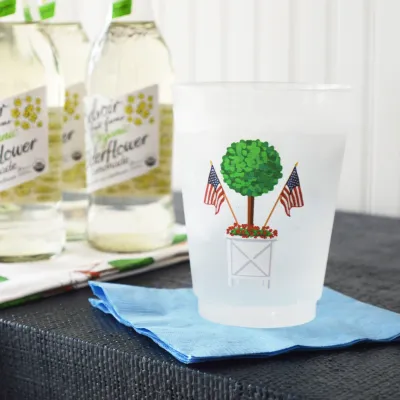 Patriotic Topiary Frost Flex Shatterproof Cups | Set of 8 | 16 oz