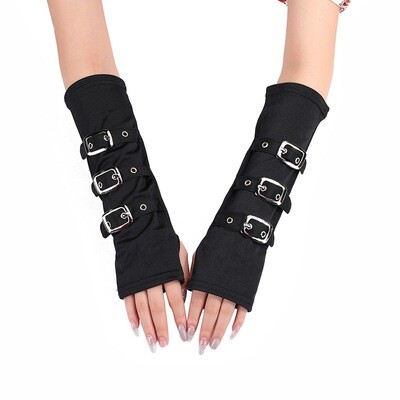 Fashionable Punk Style Party Black Milk Silk Gloves