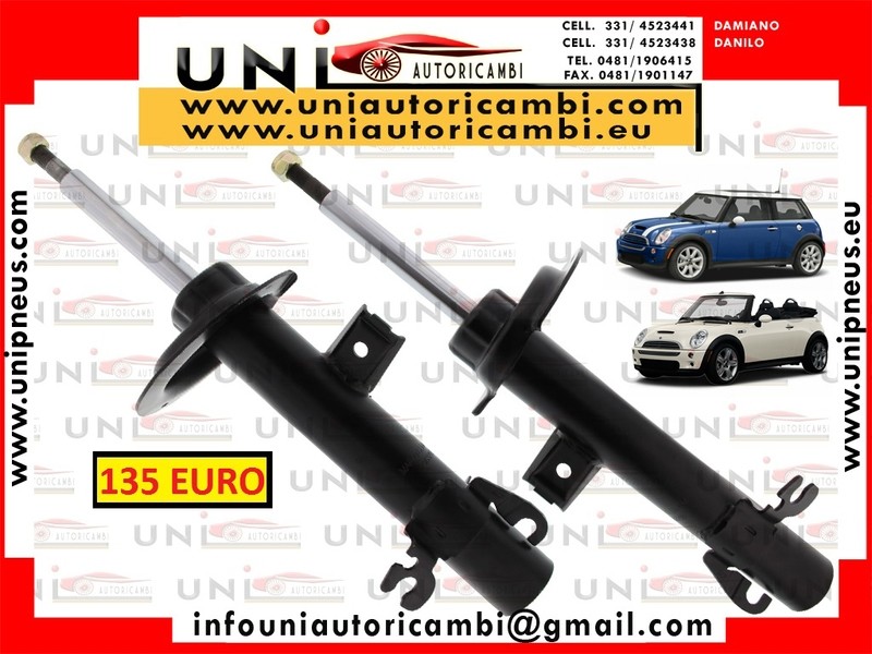 2 Ammortizzatori Anteriori a Gas per Mini Cooper R50 R53 dal 2001- , Mini Cooper R52 Cabrio dal 2004-