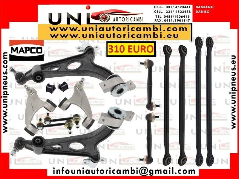 14x Bracci RINFORZATI 8x Anteriori + 6x Posteriori Mapco ALFA 147 156 GT 1.9JTD