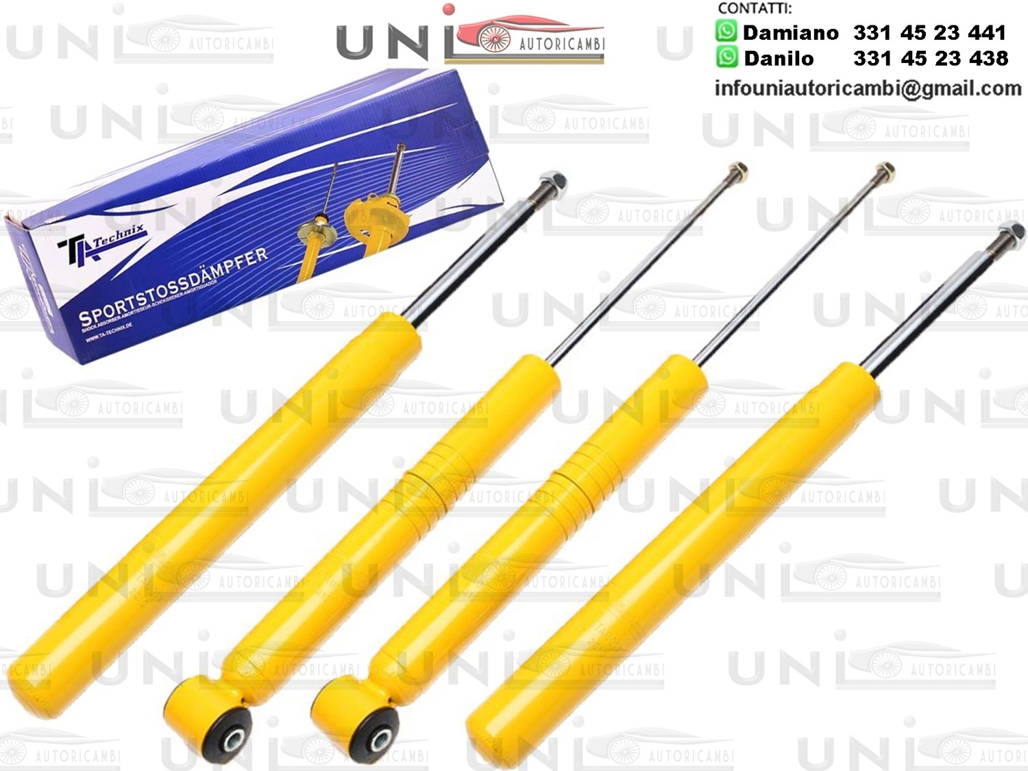 4 Ammortizzatori Sportivi a Gas Ta Technix Audi 80 - 90 (81 - 85 - B2 da 1978 / Coupè (89 / 8B) / Audi 80 (89 / 8A / B3) da 1986 !!!NO QUATTRO!!!