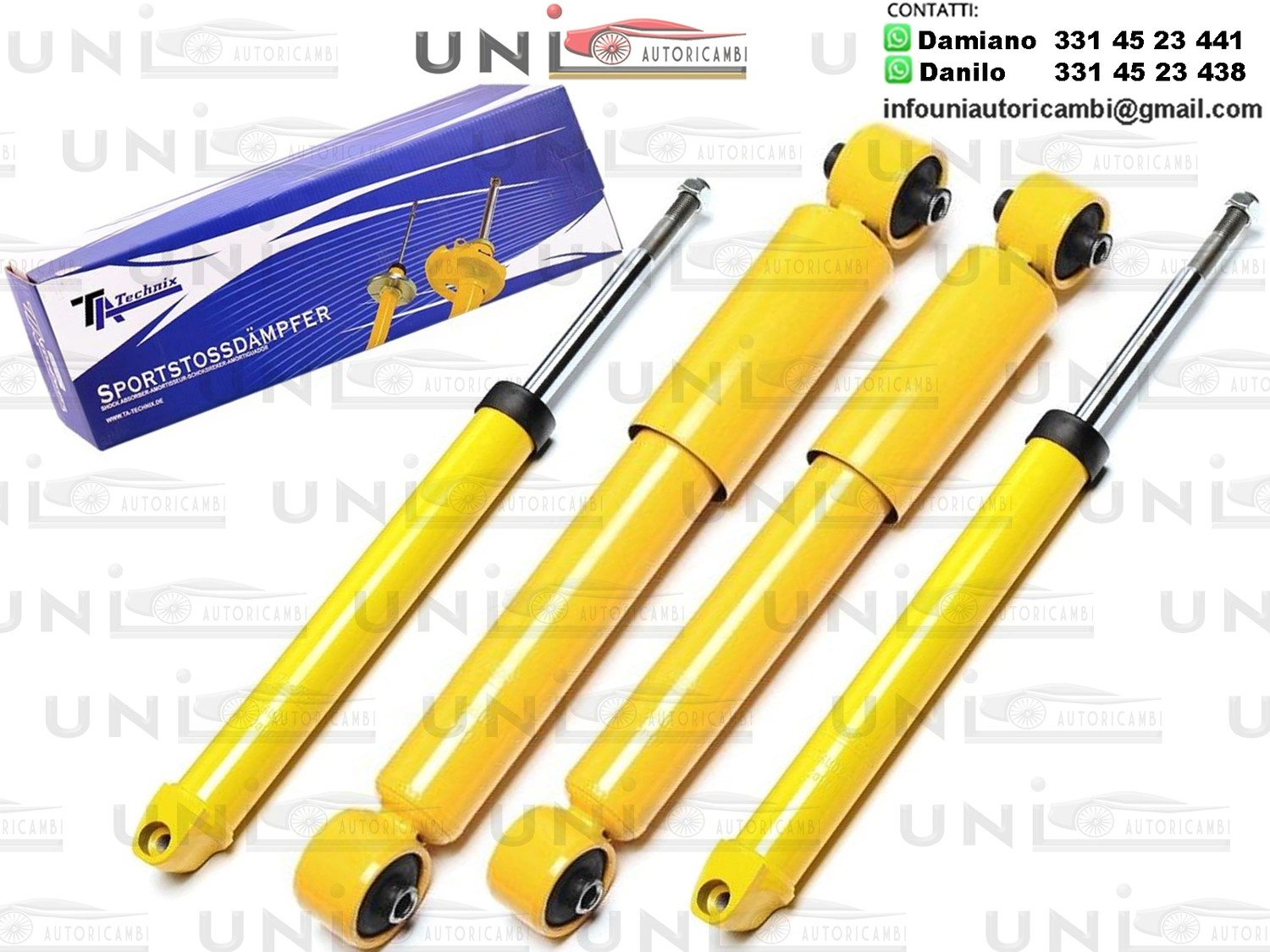 4 Ammortizzatori Sportivi per: Smart Fortwo incl. Cabrio Tipo MC01 dal 07/98 - 02/07 , ANTERIORE A BALESTRA