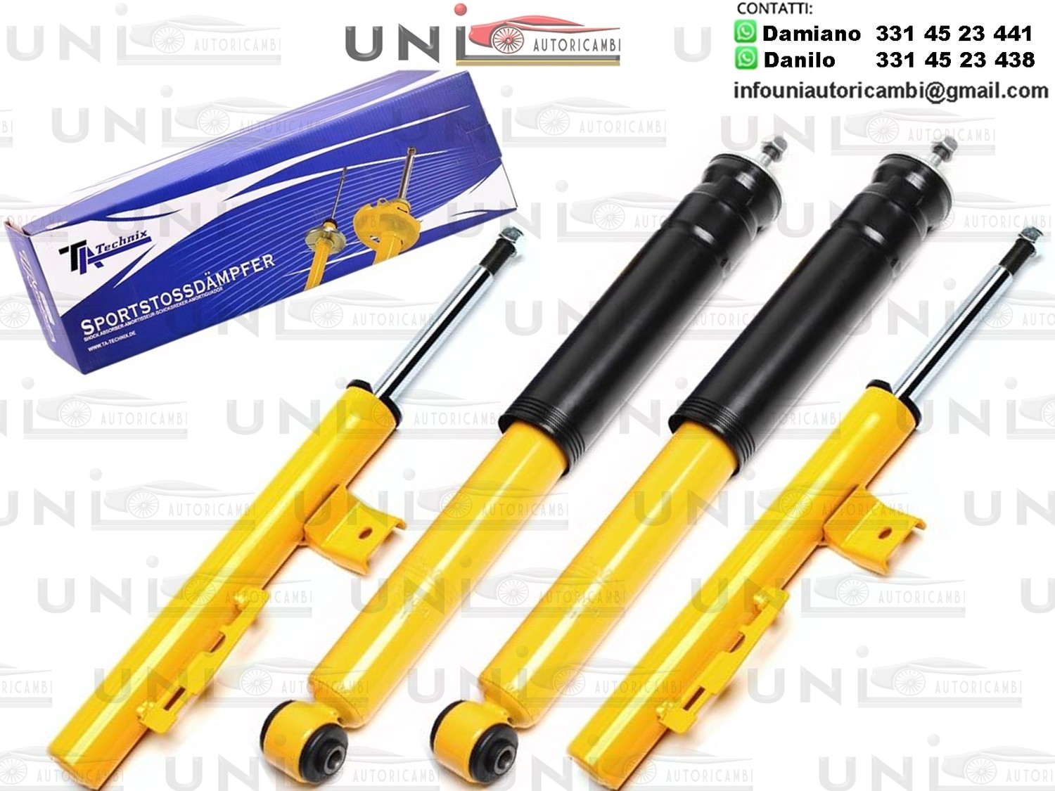 4 X Ammortizzatori Sportivi 2x Anteriore 2X Posteriore per: SMART Fortwo Coupe (451) dal 2007-​  , Fortwo Cabrio (451) dal 2007-