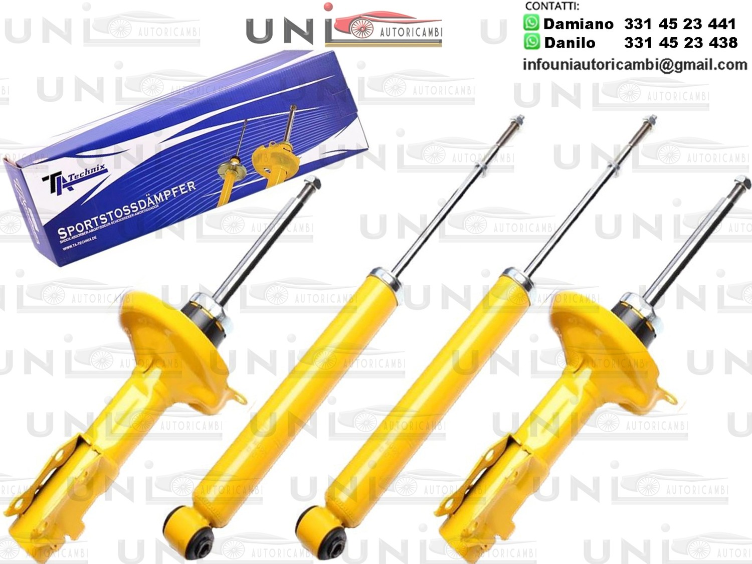 4 X Ammortizzatori Sportivi per: VW LUPO 6X dal 1998- , SEAT AROSA 6H dal 1997-