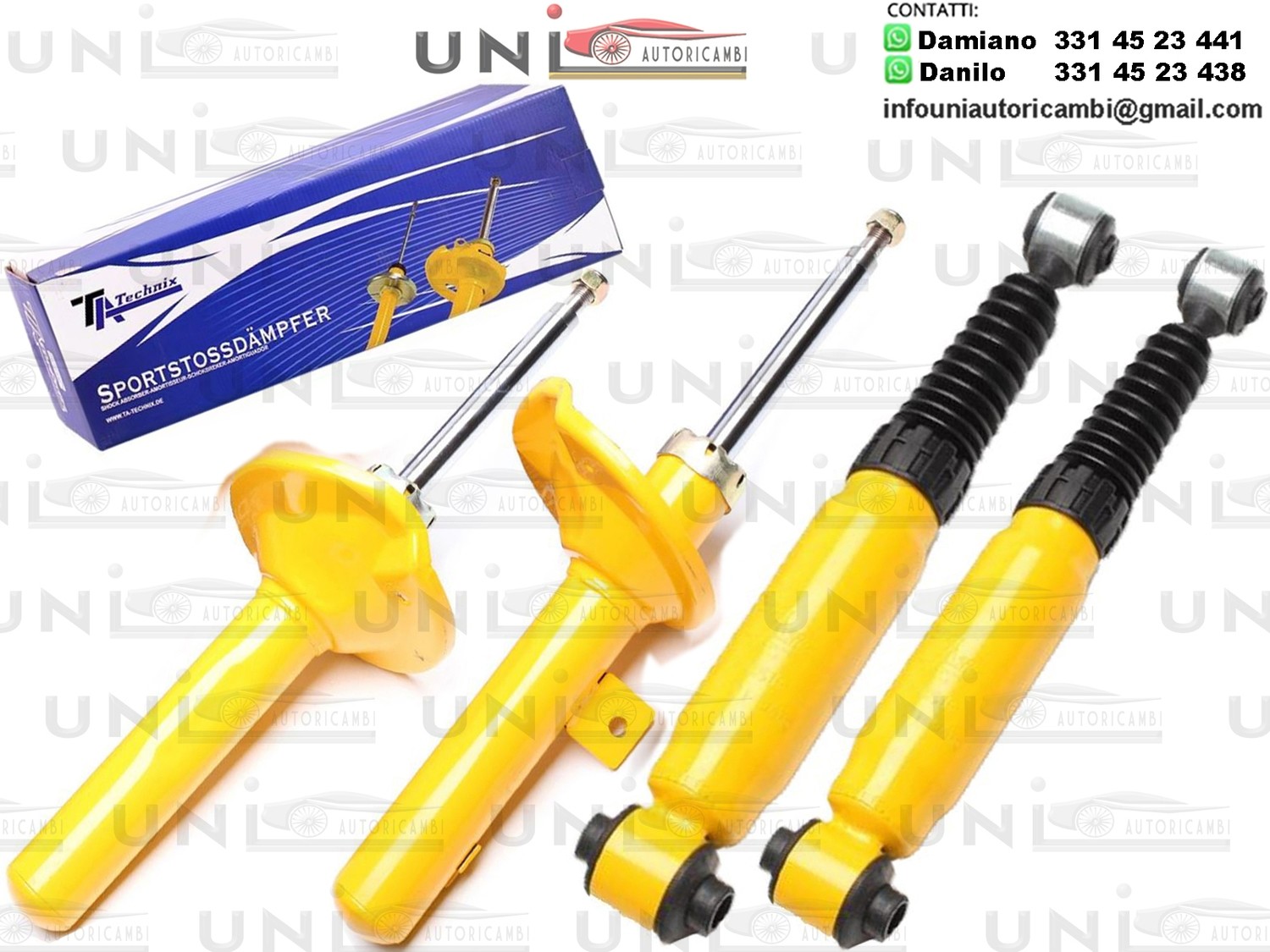 4 X Ammortizzatori Sportivi 30% più rigidi per: PEUGEOT 206 / 206 CC / 206 SW tipo 2 dal 1998-2006