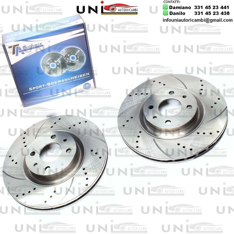 2X Dischi Sportivi Anteriori Alfa Romeo 147 / 156 / 164 / GT / Spider / Fiat Croma / Doblo / Lancia Thema / Opel Combo