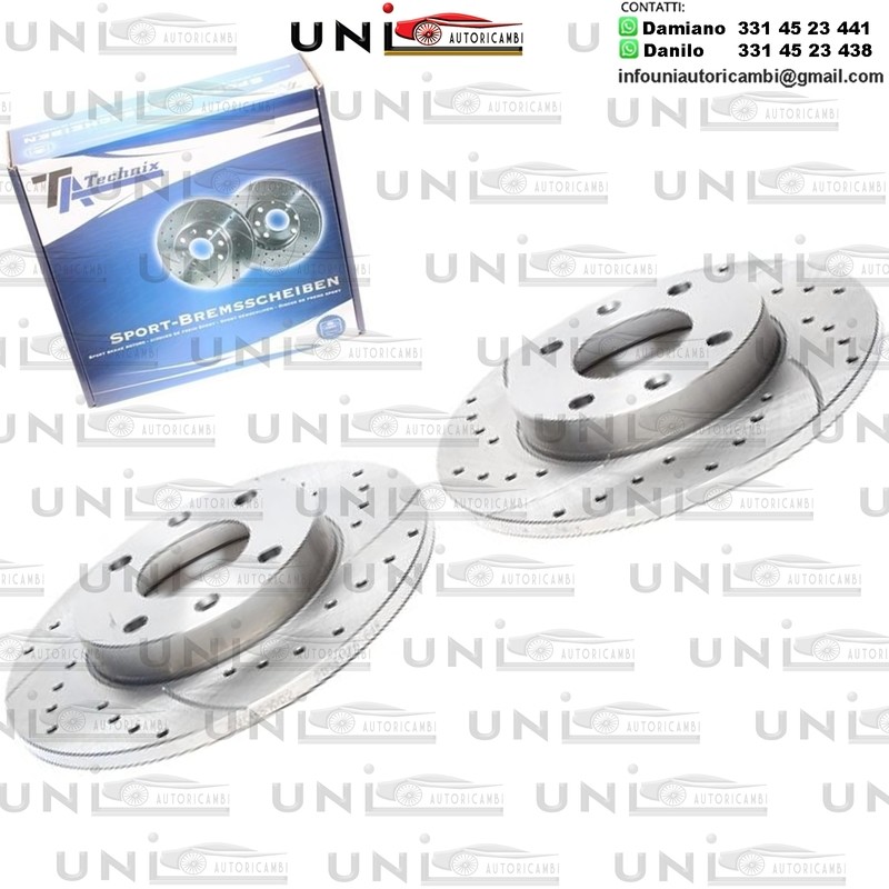 2X Dischi Sportivi Anteriori Citroen C15 / Saxo / Visa / ZX / Peugeot 106 I / II / 205 I / II / 306 / 309 I / II / 405 II
