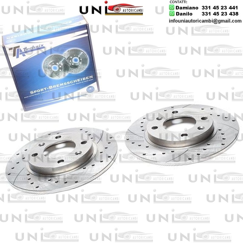 2X Dischi Sportivi Posteriori Citroen Xsara / Saxo / Xsara Break / Xsara Coupe / ZX / Peugeot 106 II / 106 Van / 206 CC / 206 SW / 206 / 306 / 306 Cabriolet