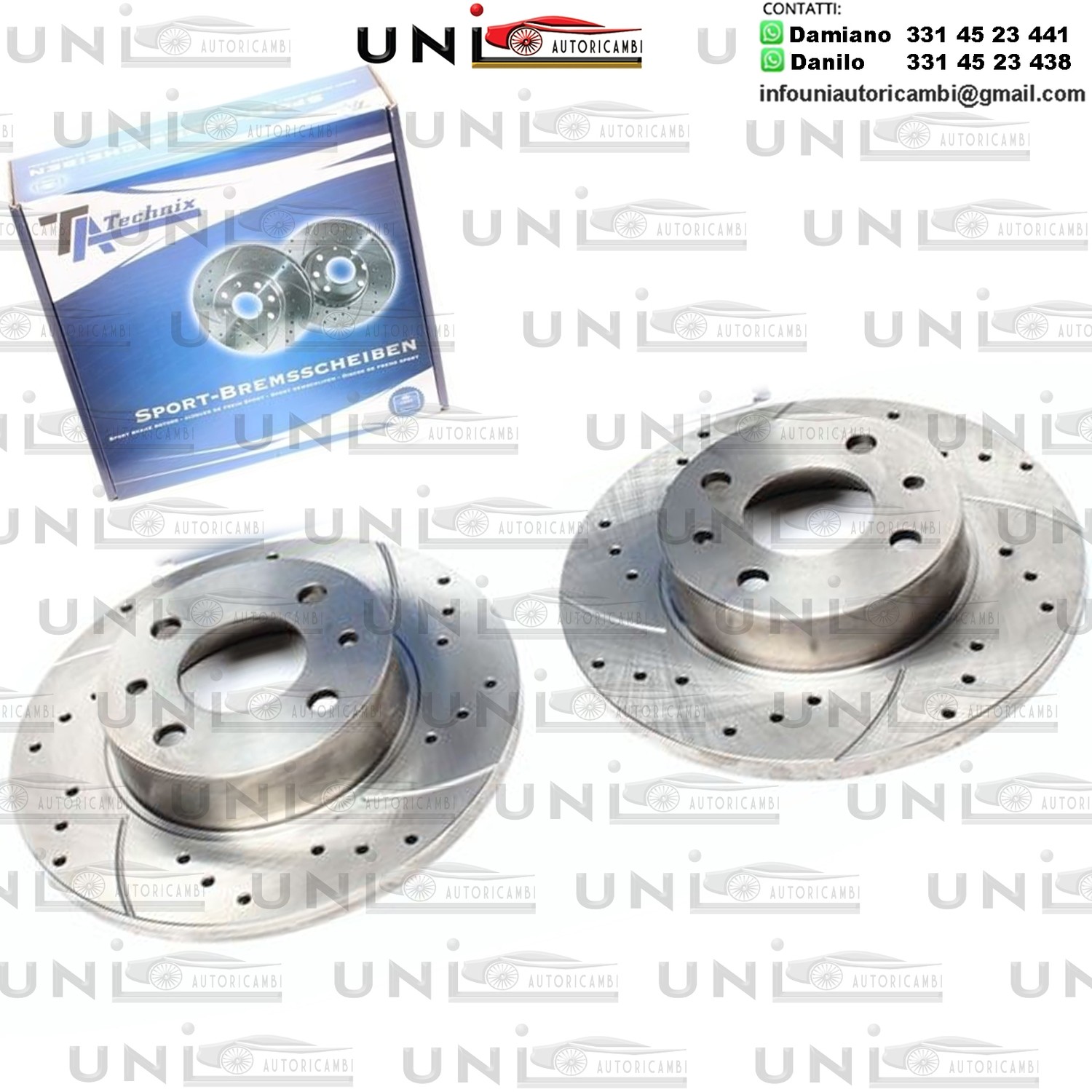 2X Dischi Sportivi Anteriori Autobianchi Y10 / Fiat Duna / Duna Weekend / Fiorino Pick up /Pick up / Panda / Lancia Y10