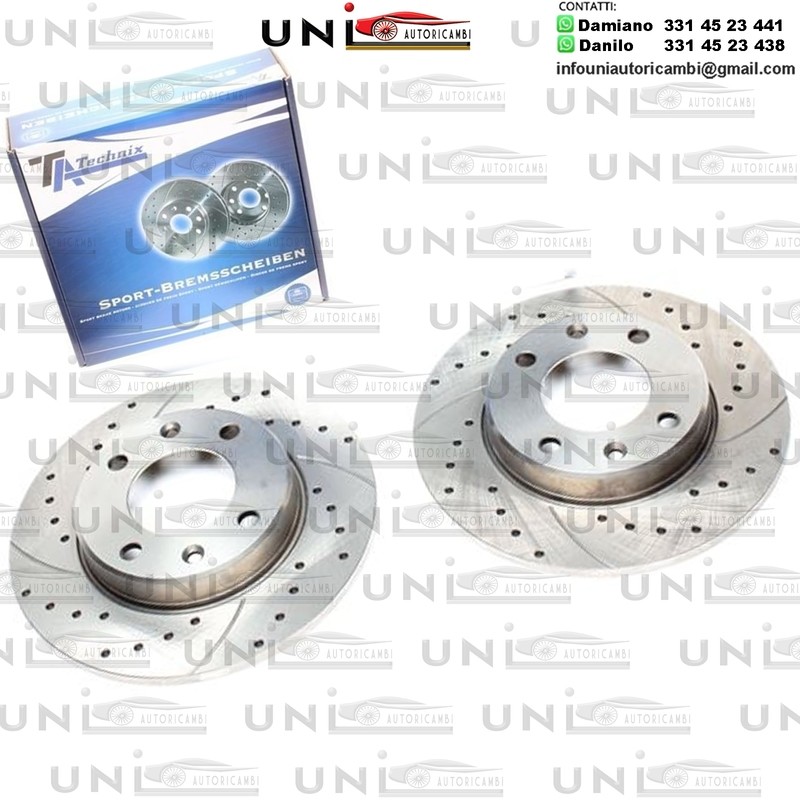 2X Dischi Sportivi Posteriori Citroën Berlingo / C2 / C3 I / C4 I / Xsara Picasso / Peugeot 307 / 307SW / 1007 / Partner Combispace