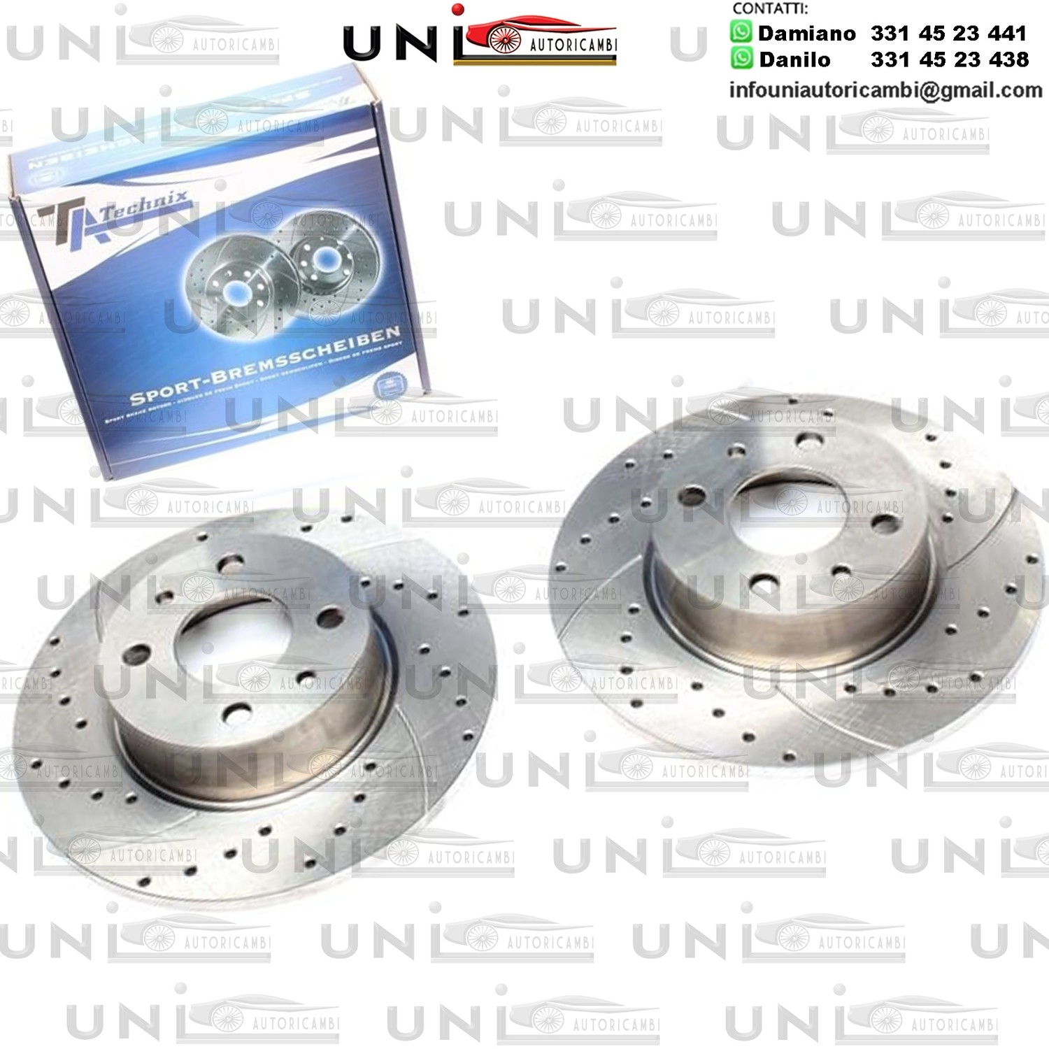 2X Dischi Sportivi Posteriori Alfa Romeo 164 / Fiat Bravo II / Croma / Linea / Multipla / Stilo / Lancia Delta III / Lybra / Thema