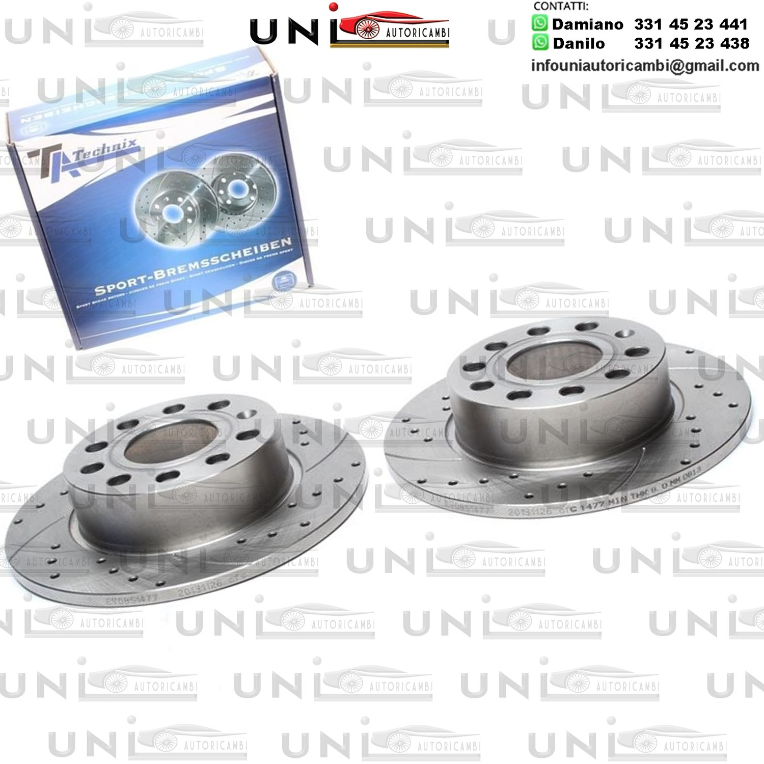 2X Dischi Sportivi Posteriori Audi A3 , Cabriolet / Seat Altea ,XL/ Skoda Octavia  / VW Caddy