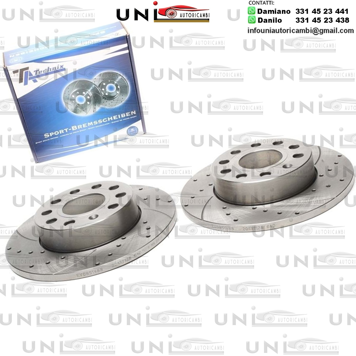 2X Dischi Sportivi Posteriori Audi A3 Sportback / Seat Altea / XL / Skoda Octavia / Superb / VW Caddy III / Golf Plus / Golf VI / Jetta III / Touran / Scirocco