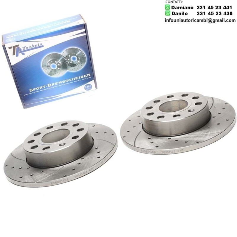 2X Dischi Sportivi Posteriori Audi A3 Sportback / Seat Altea / XL / Skoda Octavia / Superb / VW Caddy III / Golf Plus / Golf VI / Jetta III / Touran / Scirocco