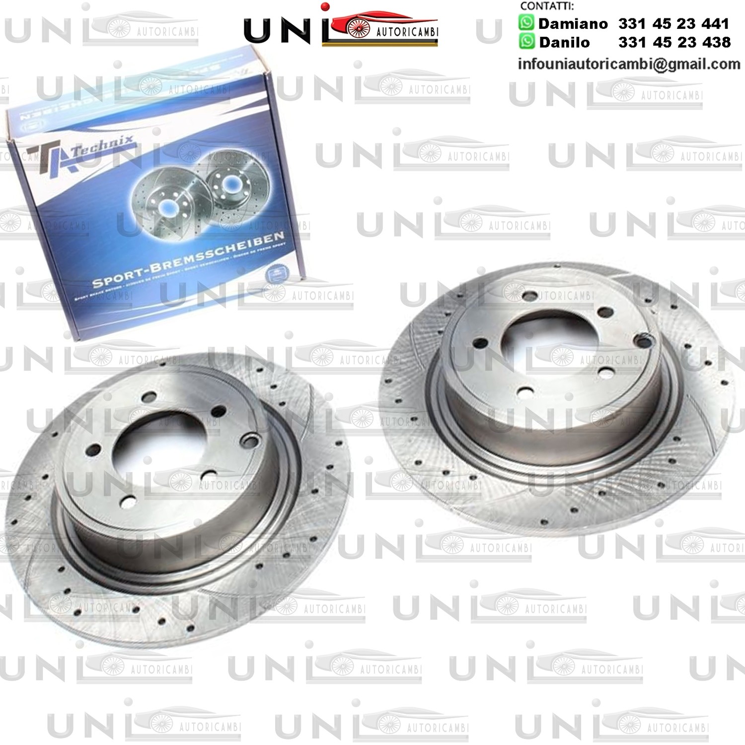 2X Dischi Sportivi Posteriori Chrysler Sebring Cabriolet / Jeep Compass / Patriot / Lancia Flavia Cabriolet
