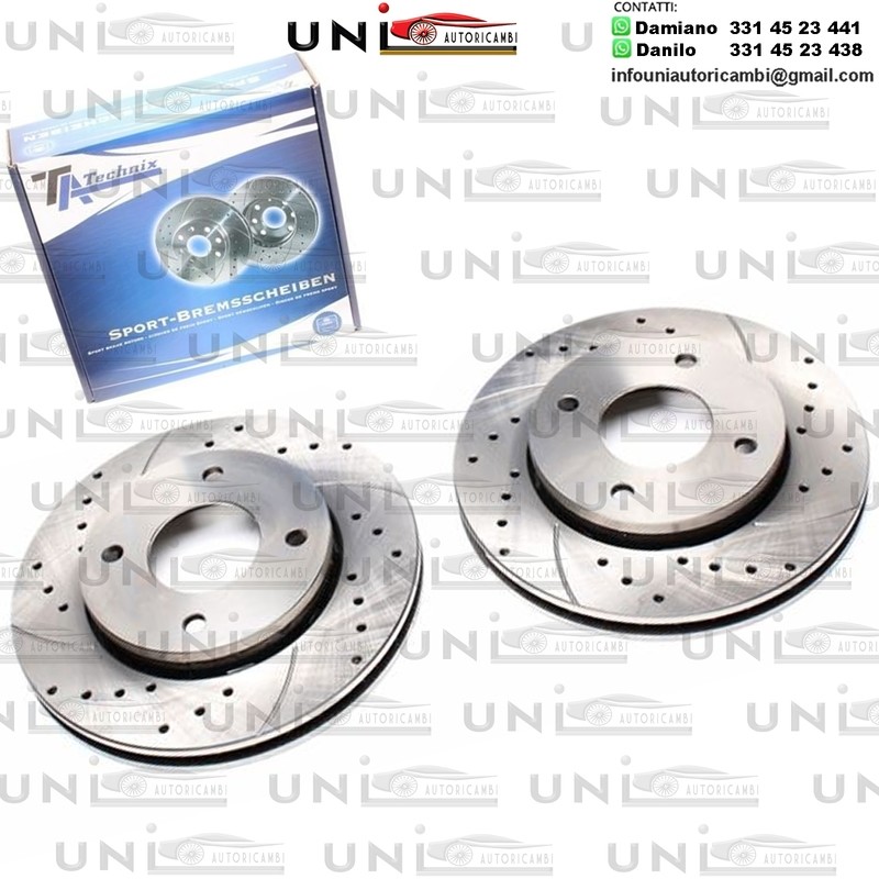 2X Dischi Sportivi Anteriori Mitsubishi Colt VI / Colt CZC Cabriolet / Smart Forfour