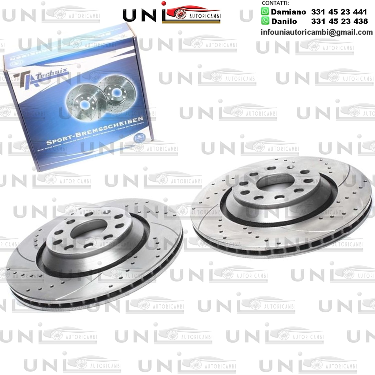 2X Dischi Sportivi Posteriori Audi A3 / Skoda Superb / VW CC / EOS / Golf V / VI / VII / Passat / Scirocco