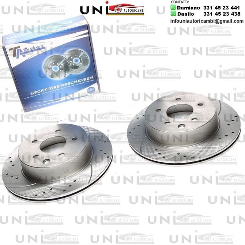 2X Dischi Sportivi Posteriori Nissan Leaf / Qashqai / Qashqai +2 I / Qashqai II / X-Trail / Renault Koleos