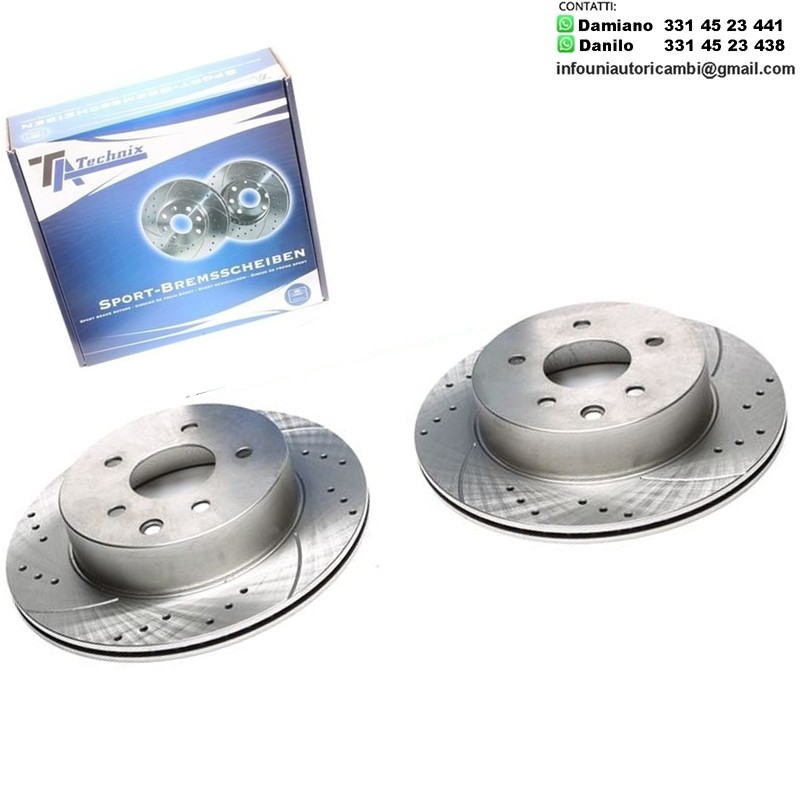 2X Dischi Sportivi Posteriori Nissan Leaf / Qashqai / Qashqai +2 I / Qashqai II / X-Trail / Renault Koleos