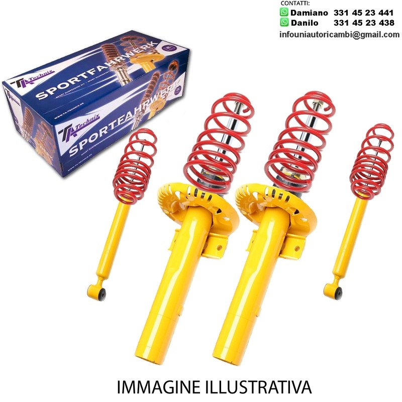 Kit Assetto Sportivo Fisso Tatechnix 4 Ammortizzatori Sportivi + 4 Molle Ribassate Audi A1 Sportback 1.4TDi + 1.4TFSI Tipo 8XA 20 / 20mm