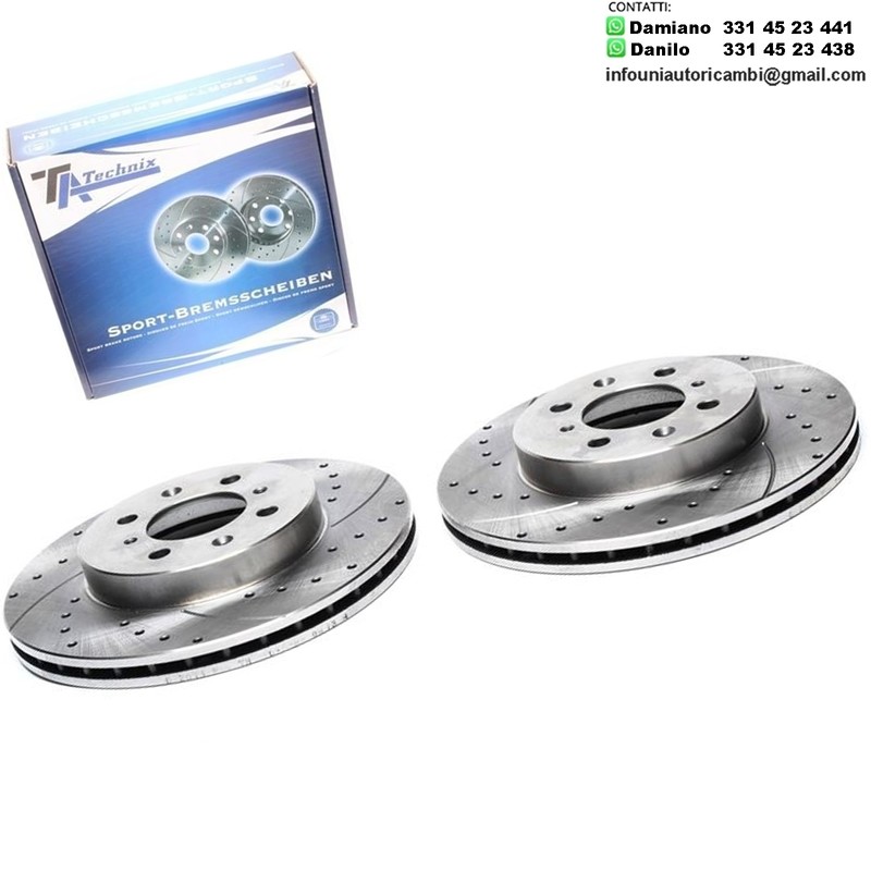 2X Dischi Sportivi Anteriori Honda Civic IV /V/VI/VII/VIII/CRX II/III/Jazz III/ MG ZR/ Rover 25/40/200/400/45/Streetwise