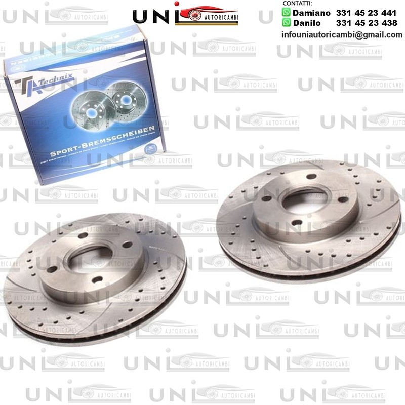 2X Dischi Sportivi Anteriori Fiesta IV / Fiesta V / Courier Box / Focus I / Fusion / Ka / Puma  / Mazda 121 III / Mazda 2