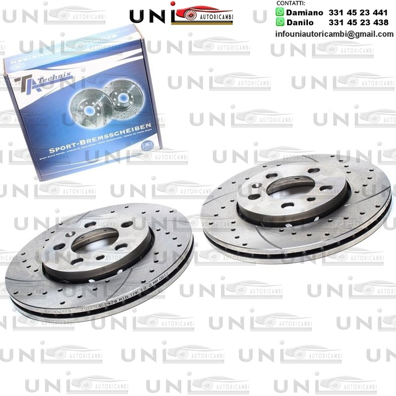 2X Dischi Sportivi Anteriori Audi A1, A2, A3 / Seat Cordoba,Ibiza IV,V / Skoda Fabia,Roomster / VW Bora, Golf IV,V