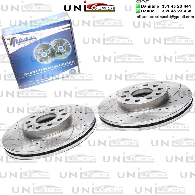 2X Dischi Sportivi Anteriori Baffati Forati Audi / Seat / Skoda / VW / Volkswagen 288x25