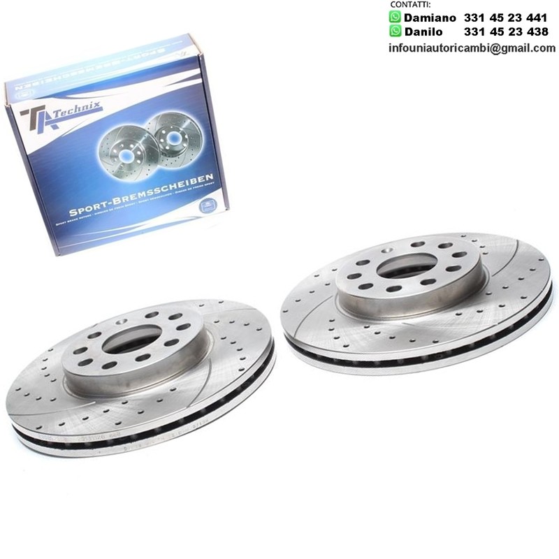 2X Dischi Sportivi Anteriori Baffati Forati Audi / Seat / Skoda / VW / Volkswagen 288x25