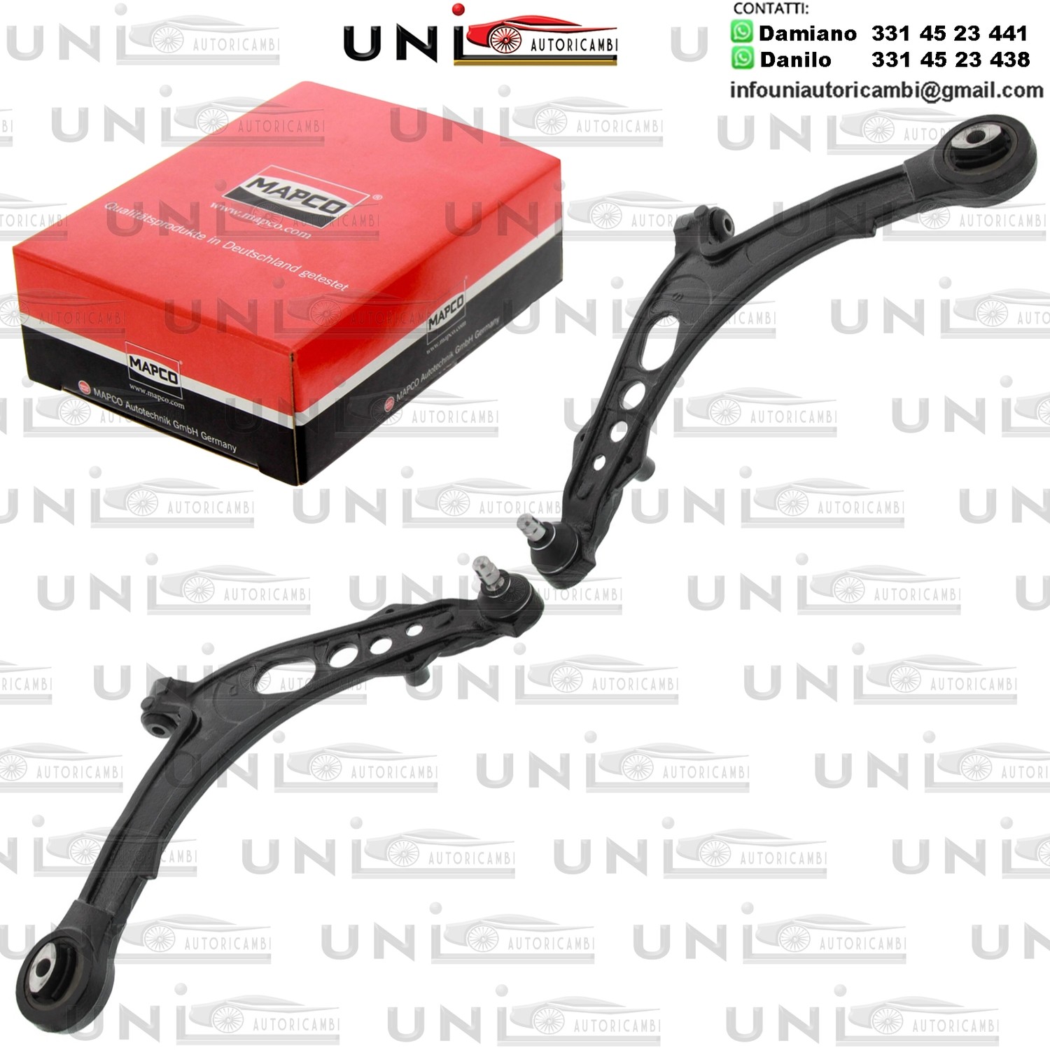 Kit 2 Bracci Anteriore Oscillanti 2 Pezzi Mapco Rinforzato FIAT GRANDE PUNTO, PUNTO 1.2-1.9D 09.99-