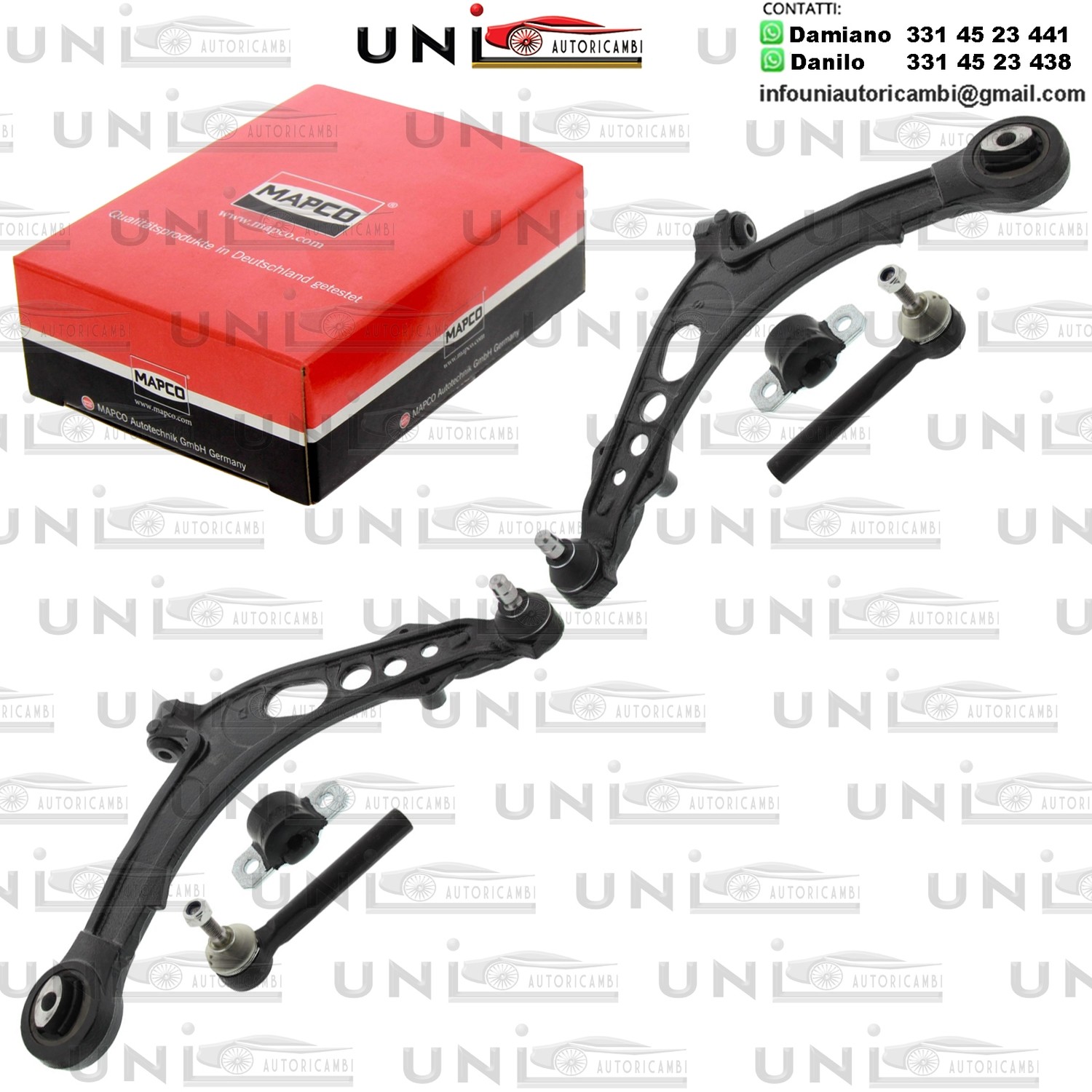 Kit 2 Bracci Anteriori bilaterale Rinforzati Mapco FIAT PUNTO 1.2-1.9D 09.99-