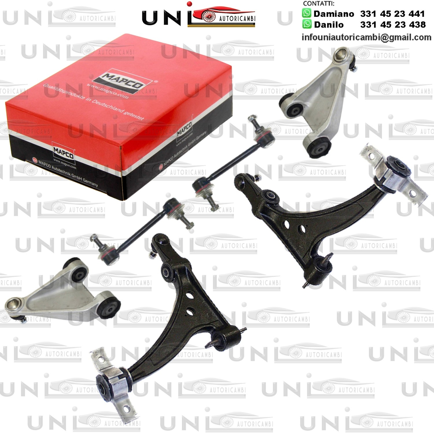 KIT 6 Bracci Anteriori RINFORZATI Mapco ALFA ROMEO 166 2.0-3.2 09.98-06.07