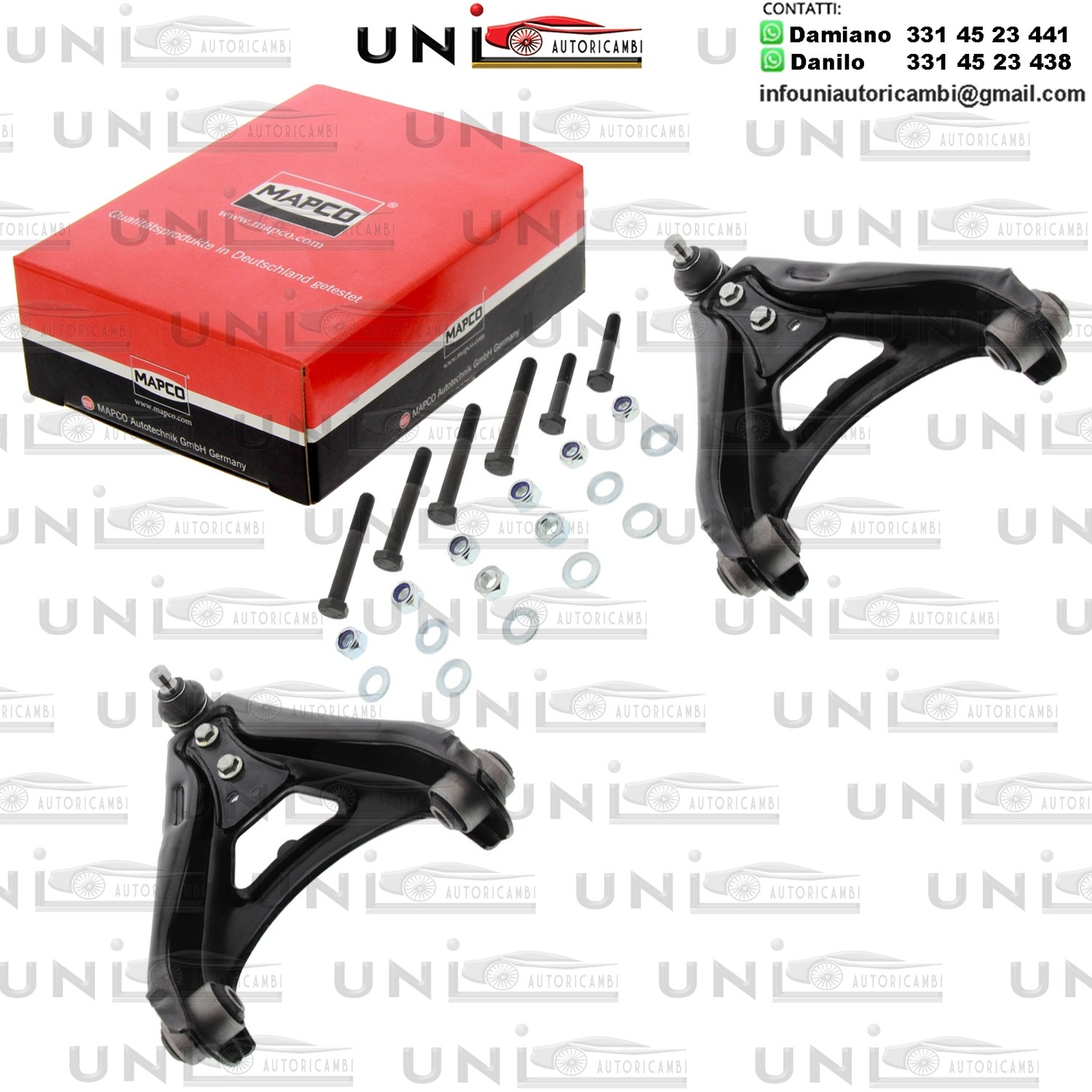 Kit 2 Bracci Anteriori Oscillanti Rinforzati Mapco RENAULT RAPID, SUPER 5 1.0-1.9D 10.84-03.98