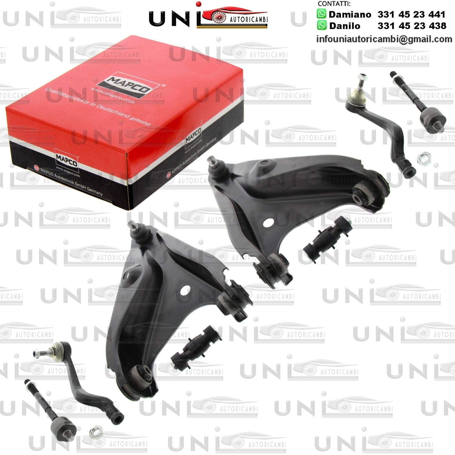 Kit 8 Bracci Anteriori Oscillanti Rinforzati Mapco DACIA LOGAN, LOGAN MCV, SANDERO / RENAULT LOGAN I 1.2-1.6LPG 09.04-