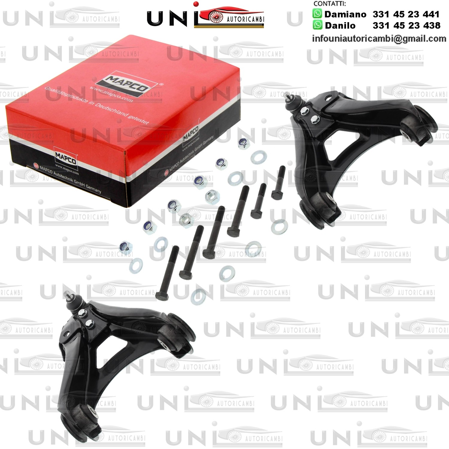 Kit 2 Bracci Anteriori Oscillanti Rinforzati Mapco NISSAN KUBISTAR / RENAULT CLIO II, KANGOO, THALIA I 1.2-3.0 08.97-