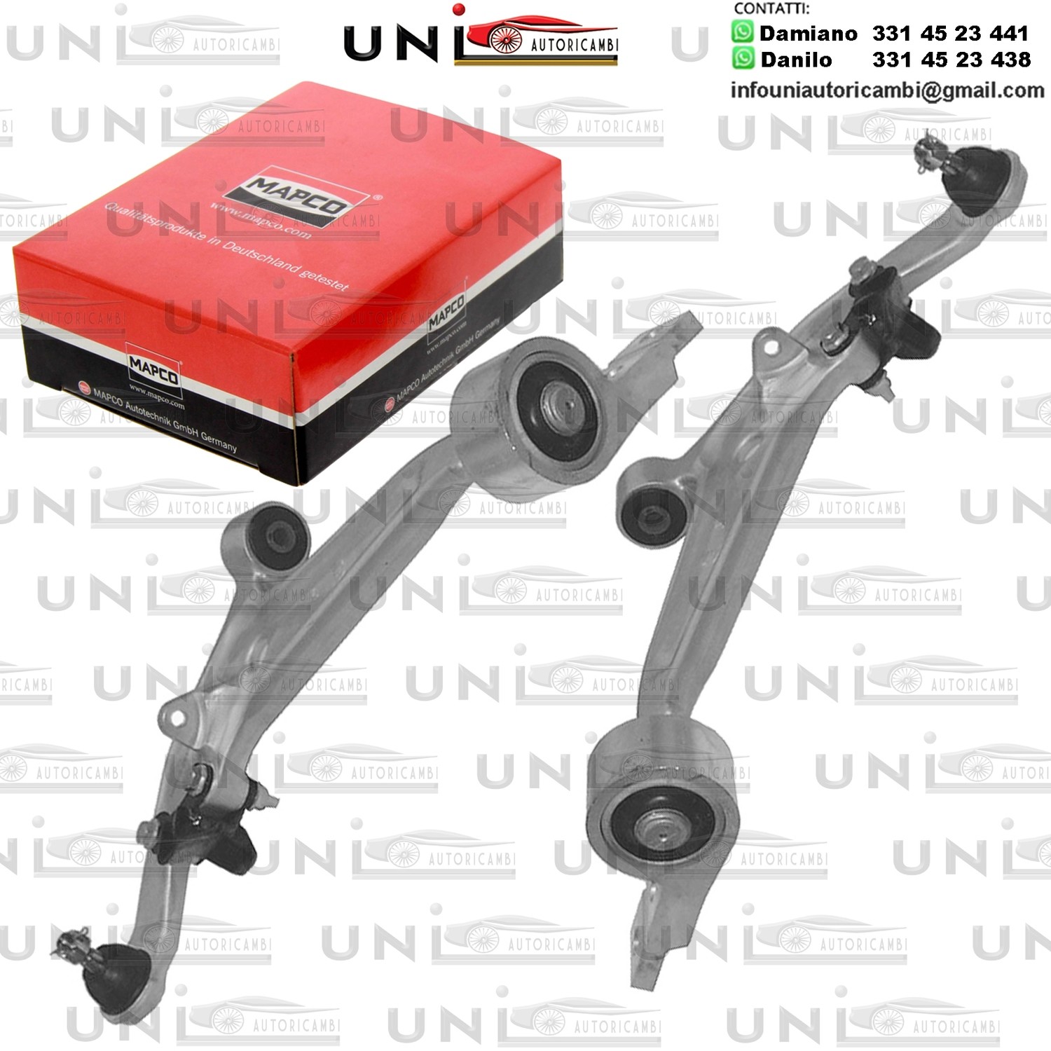 Kit 2 Bracci Anteriori Oscillanti Rinforzati Mapco NISSAN X-TRAIL 2.0/2.2D/2.5 07.01-11.13