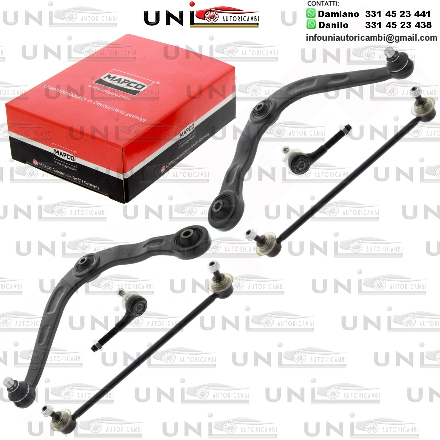Kit 8 Bracci Anteriori Oscillanti Rinforzati Mapco PEUGEOT 206 1.1-2.0 09.98-