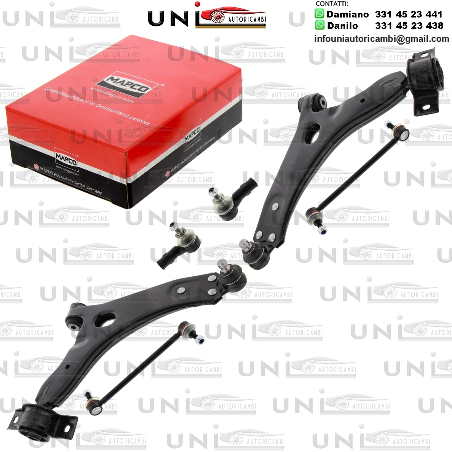 Kit 6 Bracci Anteriori Oscillanti Rinforzati Mapco FORD FOCUS 1.4-2.0 08.98-03.05