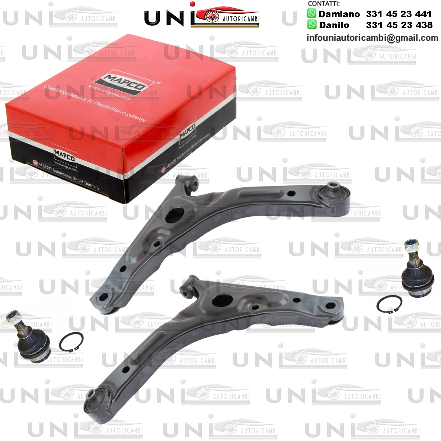 Kit 4 Bracci RINFORZATI ANTERIORI bilaterale Mapco FORD TRANSIT, TRANSIT CUSTOM, TRANSIT TOURNEO 2.0D-3.2D 01.00-