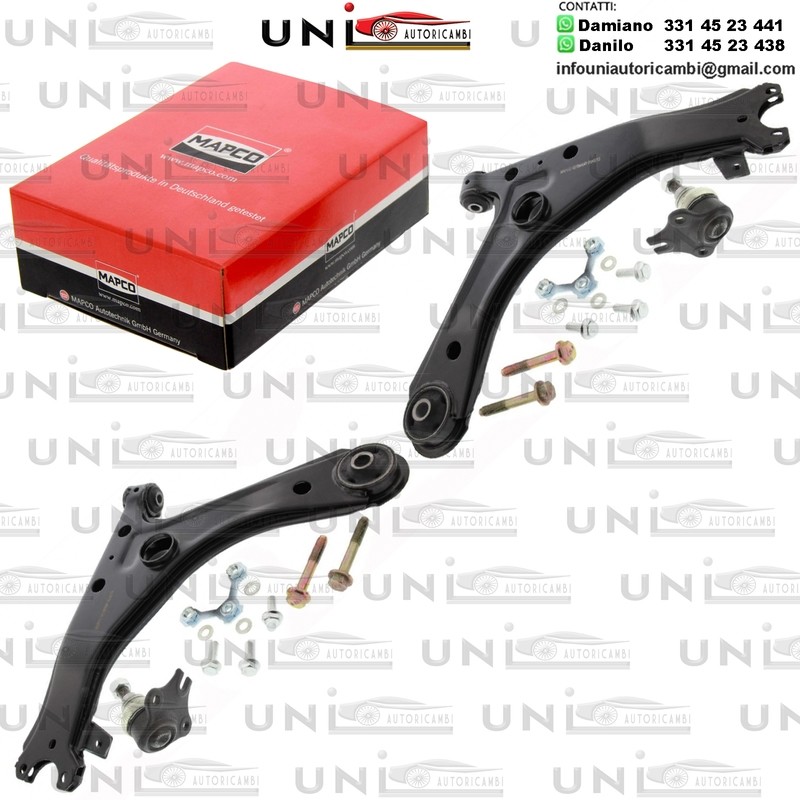 Kit 2 Bracci Anteriori Oscillanti Rinforzati Mapco SEAT TOLEDO I / VW CORRADO, GOLF III, VENTO 1.9D-2.9 08.91-04.99