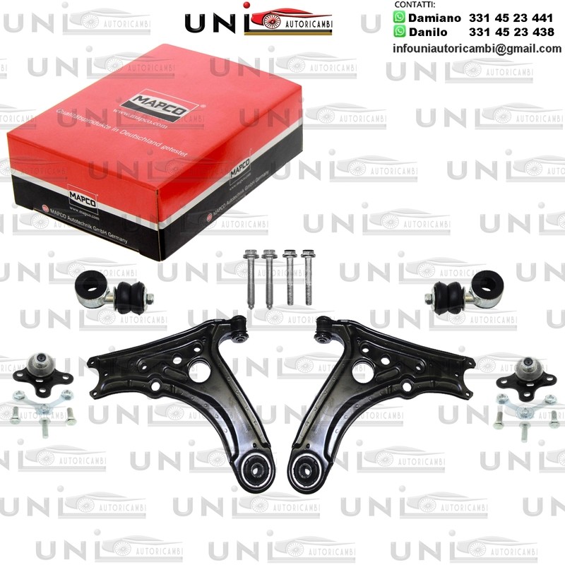 Kit 4 Bracci Anteriori Oscillanti Rinforzati Mapco SEAT AROSA / VW POLO 1.0-1.9D 10.94-06.04