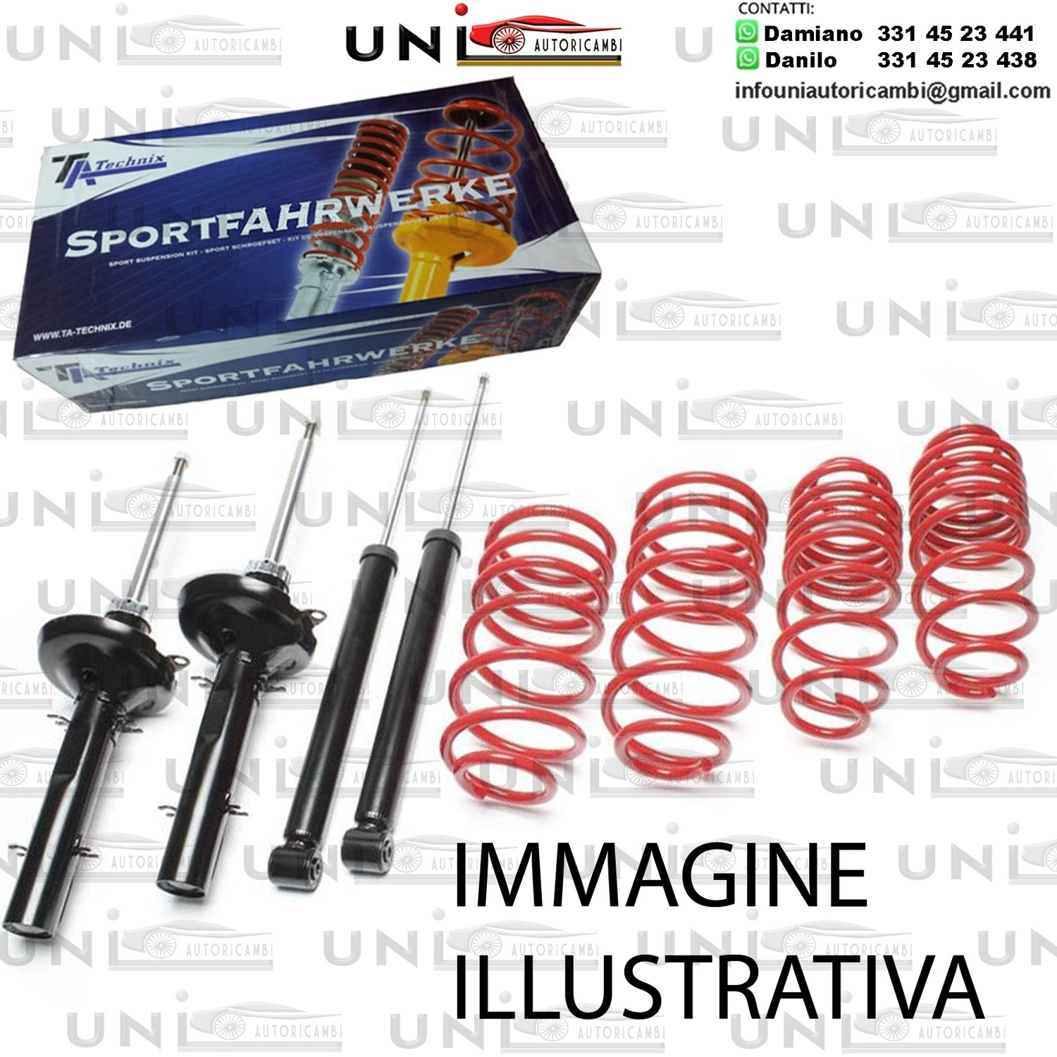 Assetto 4 Ammortizzatori Sportivi + Molle Ribassate Renault mode type P da 2004 - 40 / 30mm