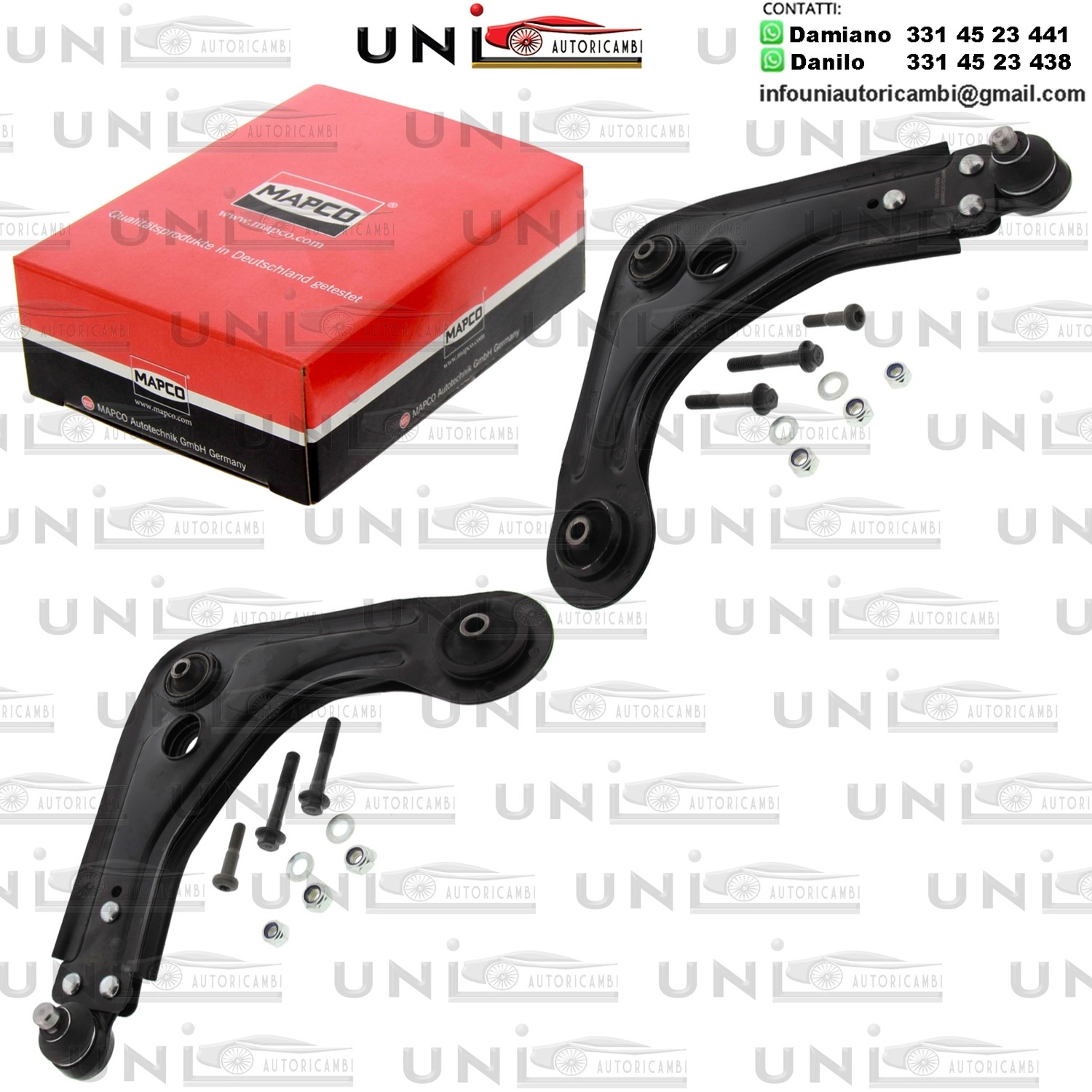 Kit 2 Bracci Anteriori Oscillanti Rinforzati Mapco FORD KA 1.3/1.8D 03.89-11.08