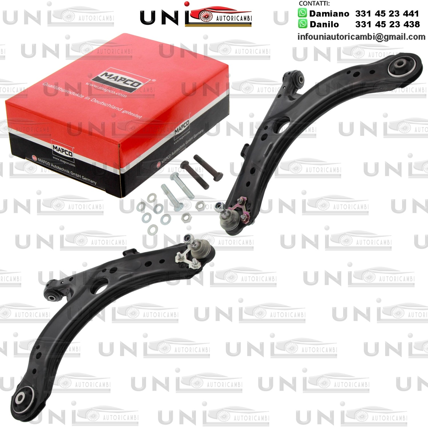 Kit 2 Bracci Oscillanti Anteriori Rinforzati Mapco AUDI A3 / SEAT LEON / SKODA OCTAVIA I / VW BORA 1.4-2.8 09.96-12.10
