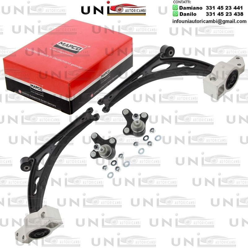 Kit 4 Bracci Anteriori Oscillanti Rinforzati Mapco AUDI A3  SEAT ALTEA / SKODA OCTAVIA II / VW CADDY III, GOLF V 1.2-3.6 02.03-